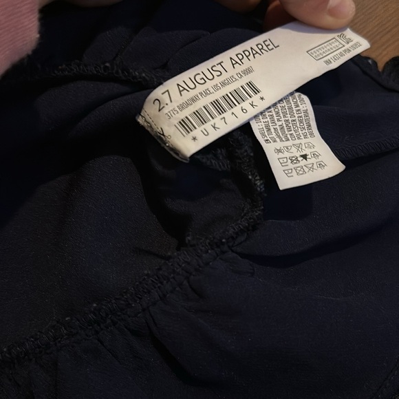 English Factory Floral Embroidered Navy and Green Skirt size Small - Picture 8 of 11